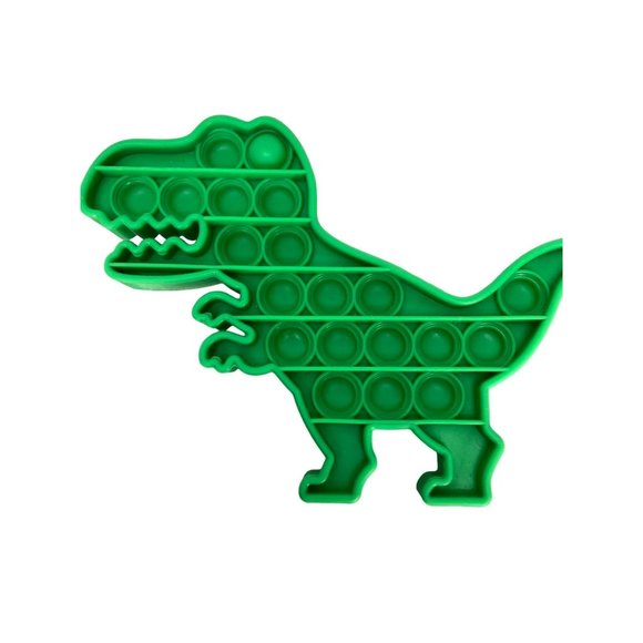 Dinosaur T-Rex Fidget Toy Push Pop Sensory Bubble Stress Relief Silicone Green - Picture 2 of 6